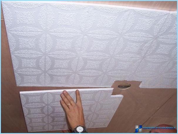 Das Design der Decke im Flur mit einem Foto