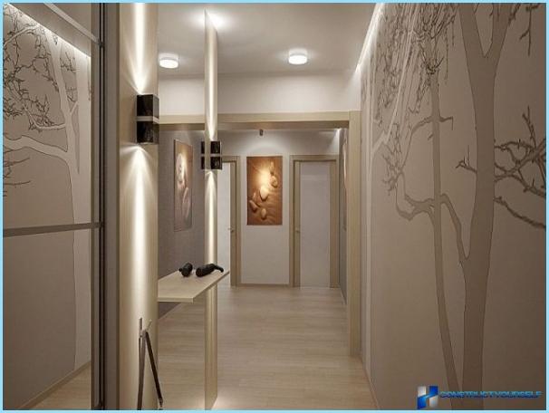 Design del soffitto nel corridoio con una foto