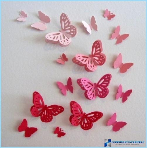 Dekoratív pillangók fali dekorációhoz