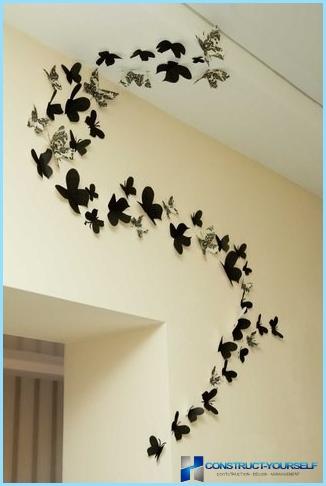 Dekoratyviniai drugeliai sienų dekoravimui