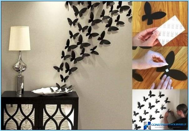 Fluturi decorative pentru decorarea pereților