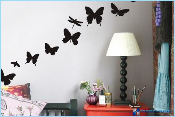 Dekorative sommerfugle til vægdekoration