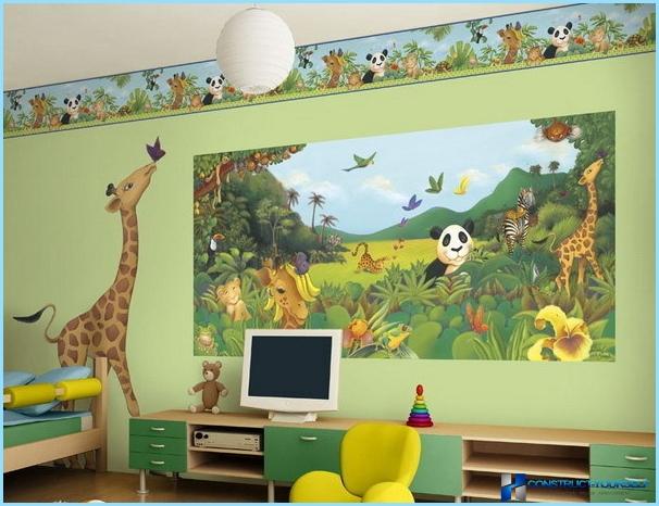 Photowall-papir i et interiør til en børnehave