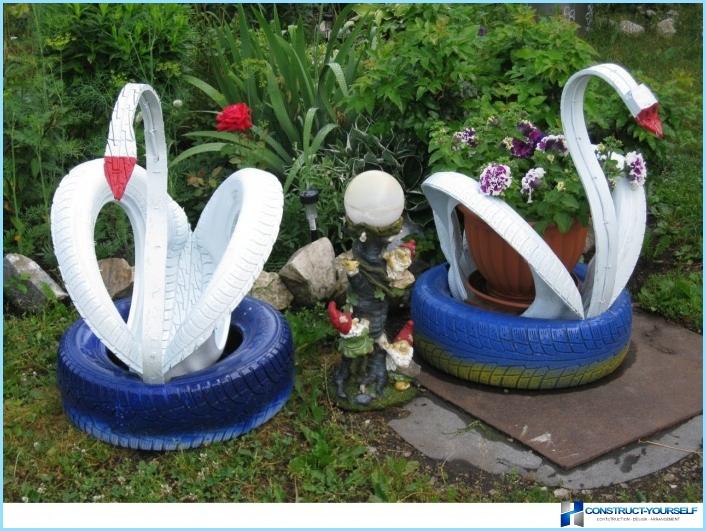 How to make a Swan out of the tires with their hands