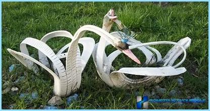 How to make a Swan out of the tires with their hands