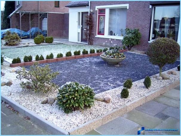 The design of the front garden with his own hands