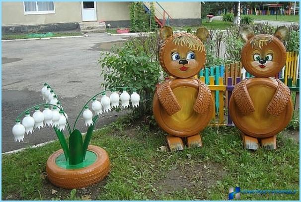Decorations for the garden with their hands