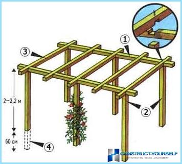 Kendi elinizle bir pergola nasıl yapılır, adım adım talimatlar