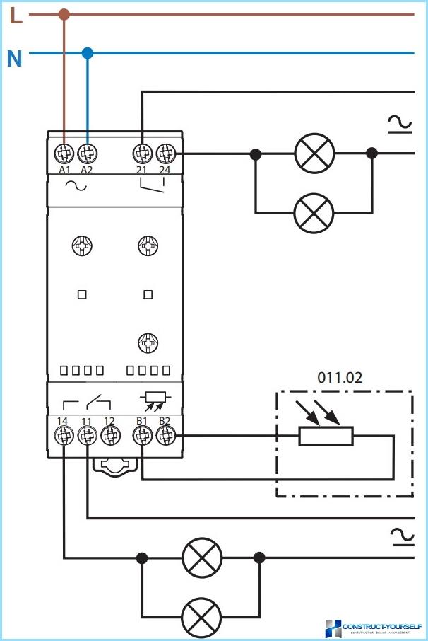 How to connect relays, photoelectric, street lighting