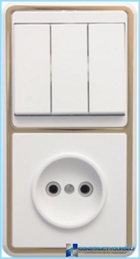 Schaltplan eines Steckdosenblocks und eines Schalters