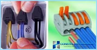 Lednings- eller tilslutningsdiagram for elektriske kabler i en koblingsboks