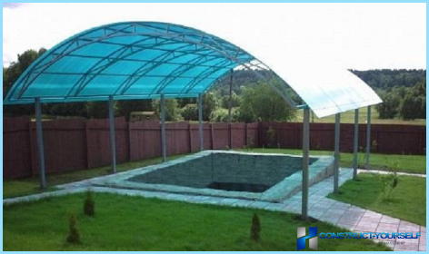 How to make a canopy for a swimming pool made of polycarbonate