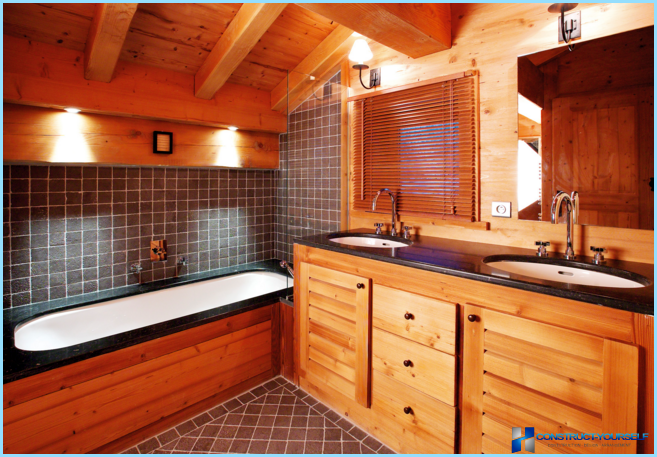 How to make a bathroom in a wooden house