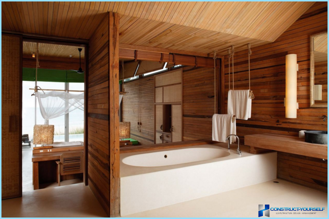 How to make a bathroom in a wooden house
