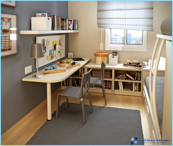 Interior en una pequeña habitación infantil.