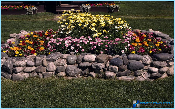Curbs for flower beds with their hands