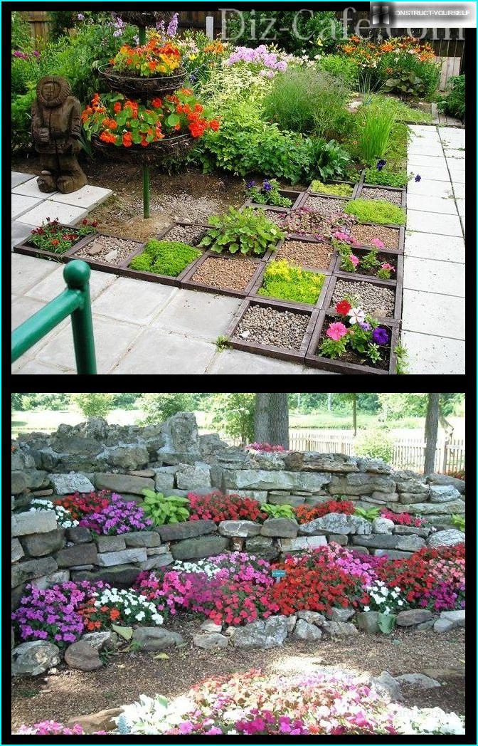 Petunia in de stenen tuin