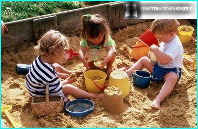 Caja de arena para niños intercalada