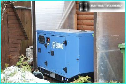 Diesel generator in the yard