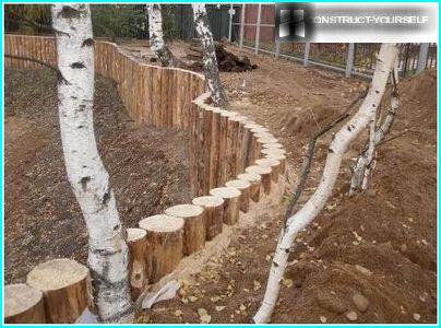 Instalación de pilas de troncos