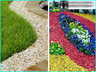 The decoration of flower beds and paths
