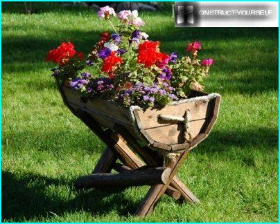 Flower garden in a trough