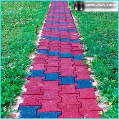 Allée de jardin en carreaux de caoutchouc brillant en deux couleurs